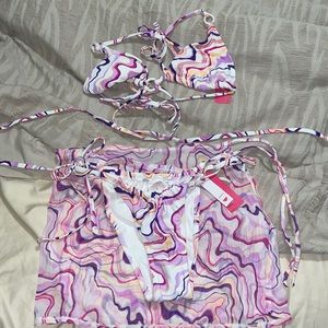 NWT strappy bikini with matching skirt set